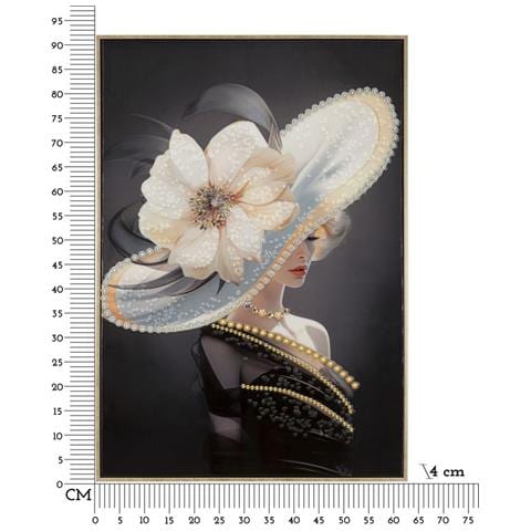 Stampa Su Tela Donna Con Fiore-multicolore-legno-62x4x92 Cm - Foto 7