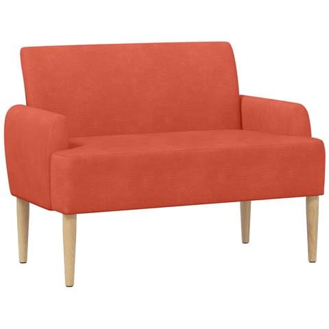 Loveseat con bottoni imbottiti Rosso Arancio 116 x 67 x 81 cm - Foto 1