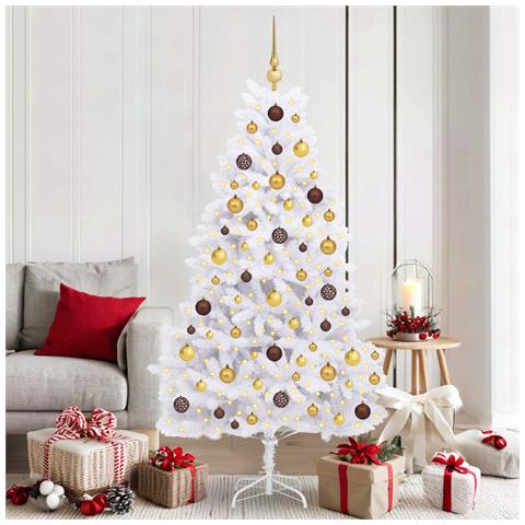 Albero di Natale artificiale 180 cm PVC e Acciaio Bianco - Foto 2
