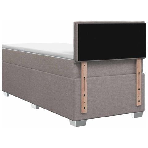 Letto box spring con materasso Tortora 90 x 200 cm Tessuto - Foto 2