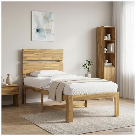 Letto Singolo con Testiera ROSTOCK Bianco 75 x 190 cm - Foto 2