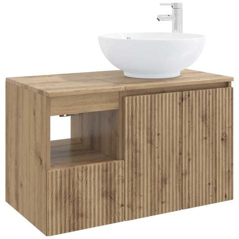 Set di mobili per il bagno 2 pz Rovere Artigianale - Foto 1