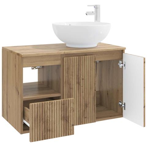 Set di mobili per il bagno 2 pz Rovere Artigianale - Foto 10