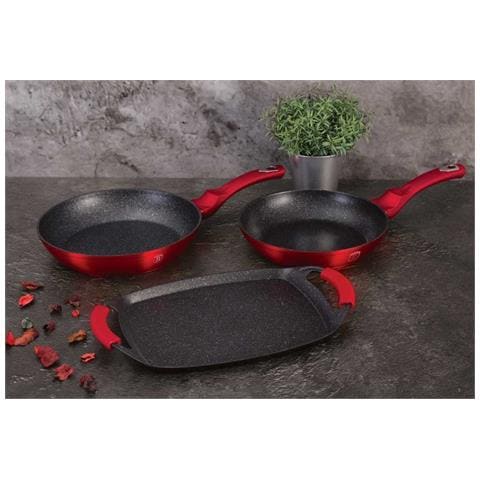 Bh-1668 Set Di Padelle Metalliche Bordeaux Con Piastra Per Griglia - Foto 17