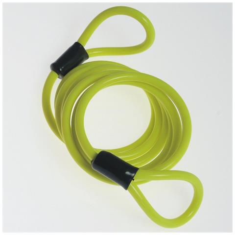 Cavo Reminder Promemoria Antifurto Lucchetto Acciaio Rivestito Gomma Giallo - Foto 1