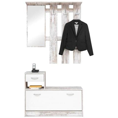 Mobile Guardaroba Da Ingresso Vintage Bianco 100x25xh. 180 Cm - Foto 1