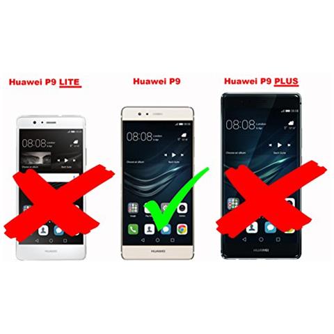 Custodia Compatibile Con Huawei P9 In Nero Di Notte - Coperchio Protettivo In Design Flip Con Chiusura Magnetica - Foto 2