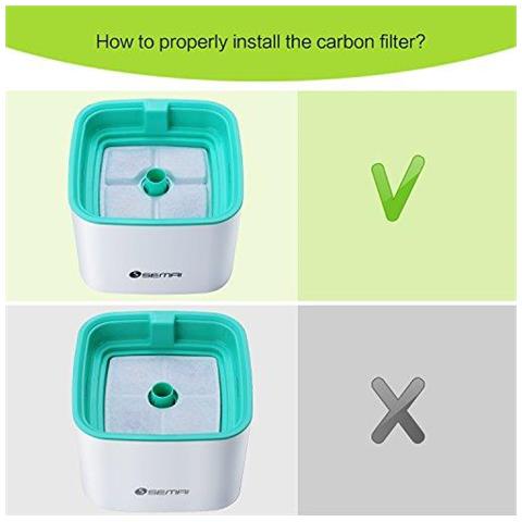 Semai Fontana Pet Filter Pet Fontana Acqua Cartucce Filtranti Per Cat Dog Sostituzione Resina A Scambio Ionico E Carbone Attivo Cotone Drinkwell Filtro (4 Pack)  - Foto 2