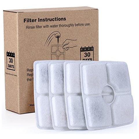 Semai Fontana Pet Filter Pet Fontana Acqua Cartucce Filtranti Per Cat Dog Sostituzione Resina A Scambio Ionico E Carbone Attivo Cotone Drinkwell Filtro (4 Pack)  - Foto 4