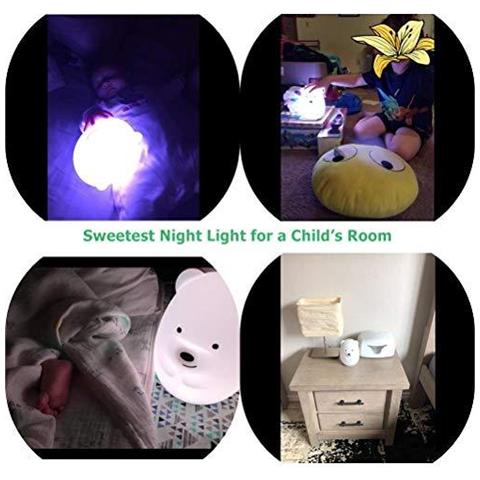 Luce Di Notte Per I Bambini Lampada Da Comodino Per I Bambini Lampada Scuola Materna Del Bambino Per Lallattamento Al Seno Sicuro Pausa Resistente Cura Degli Occhi Luminosit Regolabile E Colori Touch Control Bambino Regalo Camera Da Letto (bear) - Foto 4