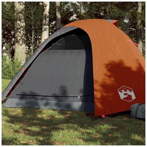 Tenda da Campeggio a Cupola 4 Persone Grigio e Arancione - Foto 1