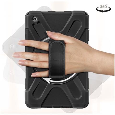 Cover Anti-urto Per Galaxy Tab A9 Plus Cavalletto E Manico Ruotabile, Nero - Foto 2
