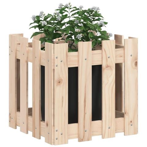 Fioriera Giardino Design A Recinzione 40x40x40 Cm Massello Pino - Foto 2
