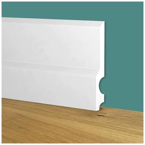 96ml Bancale Di Battiscopa Modernissimo Bianco Mod. Giza 130x18x2000mm In Polimeri - Polistrutturato - Foto 1