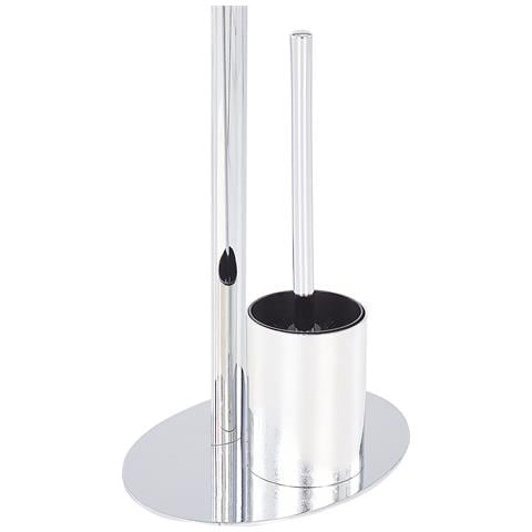 Porta Carta Igienica E Spazzolone Sarto Metallo Argento - Foto 6