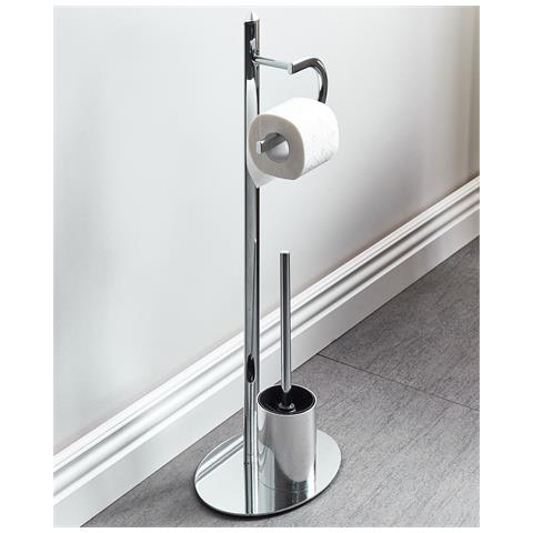 Porta Carta Igienica E Spazzolone Sarto Metallo Argento - Foto 1