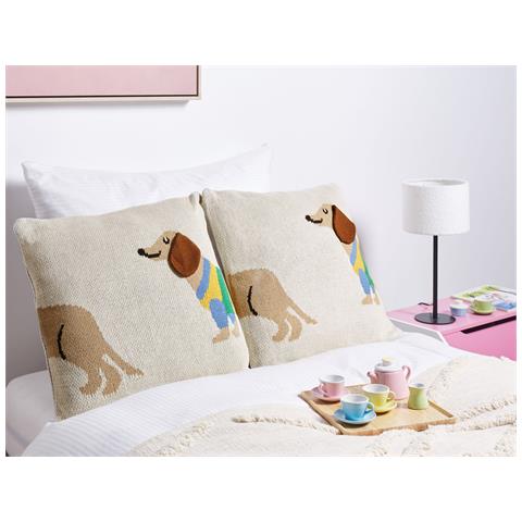 Set Di 2 Cuscini Battal Cotone 45 X 45 Cm Beige - Foto 1