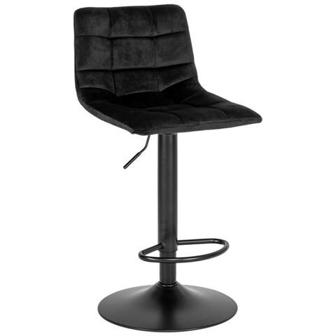 Set 2 Sgabelli Alti Middelfart - Nero - Velluto - 43x43x108 Cm - Foto 1