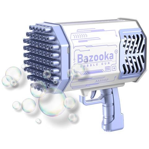 Bazooka Per Bolle 69 Fori Led - Modello Bubble Gun, Bianco - Foto 1