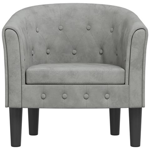 Poltrona Cabriolet Grigio Chiaro In Velluto - Foto 3