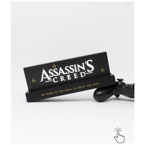 Luce Notturna Neon Wireless Assassin's Creed Ricaricabile, Bianco / Nero - Foto 2