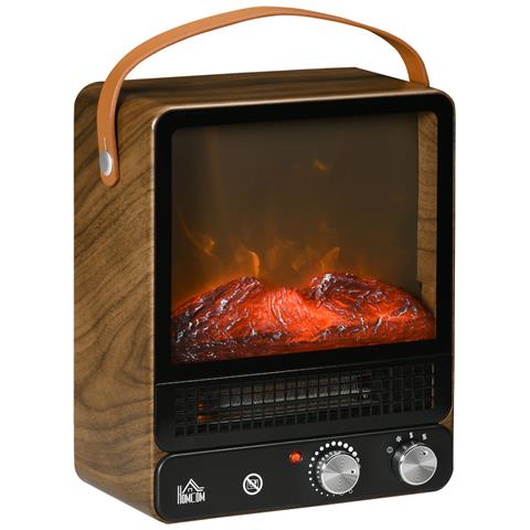 Camino Elettrico Con Fiamma Led, 3 Modalità Di Riscaldamento E Interruttore Di Sicurezza, 30.3x17.5x37.4 Cm - Foto 1