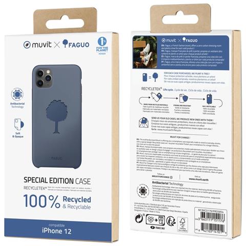 Cover Per Iphone 12 Mini Anti-urto Recycletek Con Stampa Jacaranda, Blu - Foto 2