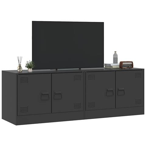 Mobili TV 2 pz Neri 67x39x44 cm in Acciaio - Foto 10