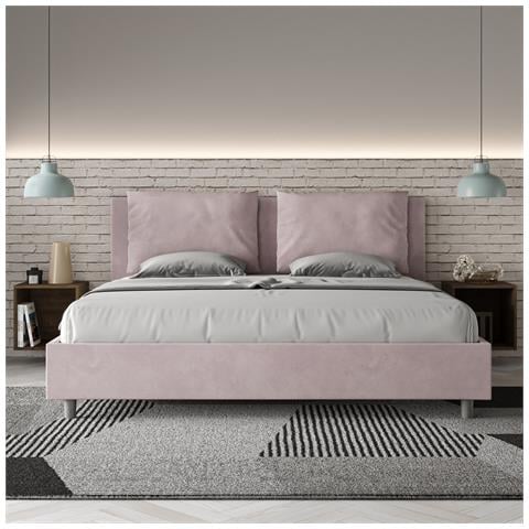 Letto Contenitore Imbottito 180x210 Microfibra Glicine Antea - Foto 1
