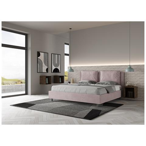 Letto Contenitore Imbottito 180x210 Microfibra Glicine Antea - Foto 3