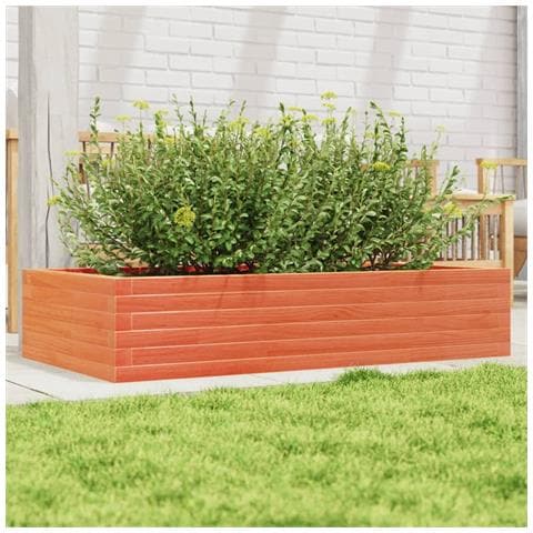 Fioriera Giardino Marrone Cera 110x60x23 Cm Legno Massello Pino - Foto 1