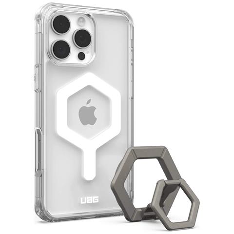 Urban Armor Gear Bundle Bestehend Aus Plyo Magsafe Case & Magnetic Halterung /haltering Mit Standfunktion Apple Iphone 16 Pro Max Ice (transparent) /wei & Titan 1144811bv01 (1144811bv01) - Foto 1