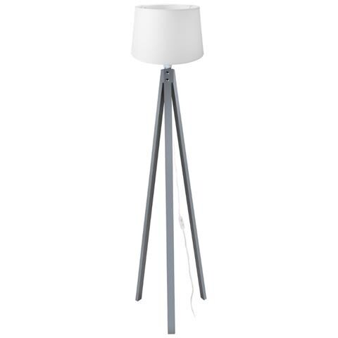 Lampada Da Terra Decogri3565 Con Piantana Grigia E Paralume Bianco - Foto 1