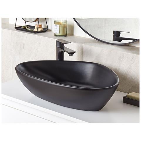 Lavabo Bagno Ceramica Nero 60 X 39 Cm Trig - Foto 1