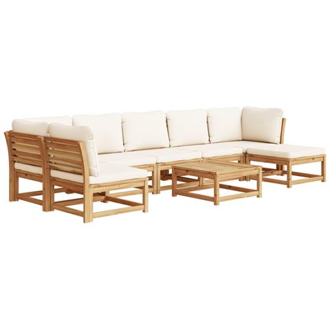 Set Salotto Da Giardino 8 Pz Con Cuscini Legno Massello Acacia - Foto 2