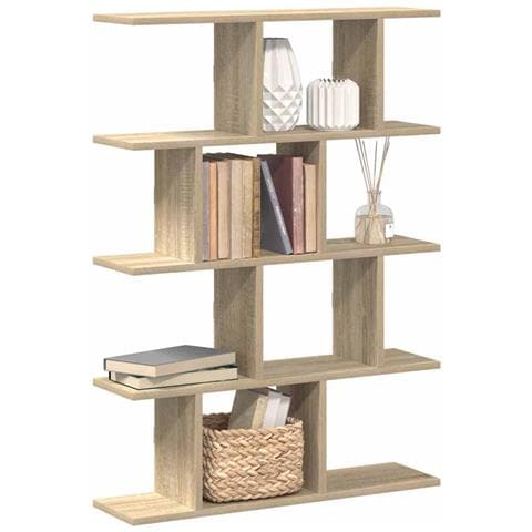 Mensola A Cubo Da Muro 12 Scomparti In Truciolato Rovere Sonoma - Foto 1