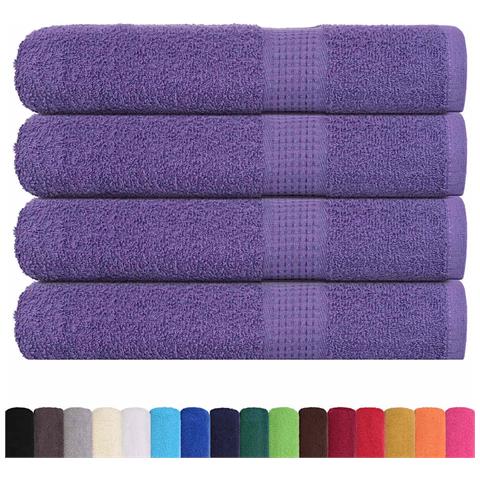 Asciugamani Per Sauna 4 Pz Viola 80x200cm 360g/m 100% Cotone - Foto 2