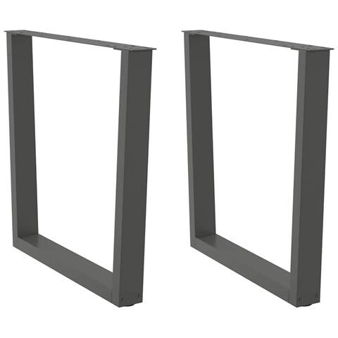 Gambe Tavolo Pranzo A V 2 Pz Antracite 90x(72-73,3)cm Acciaio - Foto 1