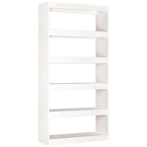 Libreria /divisorio Bianco 80x30x167,4 Cm Legno Massello Di Pino - Foto 1