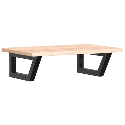 Ripiano A Parete Per Lavabo In Acciaio E Massello Di Rovere - Foto 1