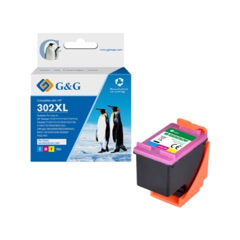 Cartuccia Ink 302XL CMY 18 ml Rigenerato Multipack Compatibile HP1110 2130 3630 Envy 4520 - Foto 1