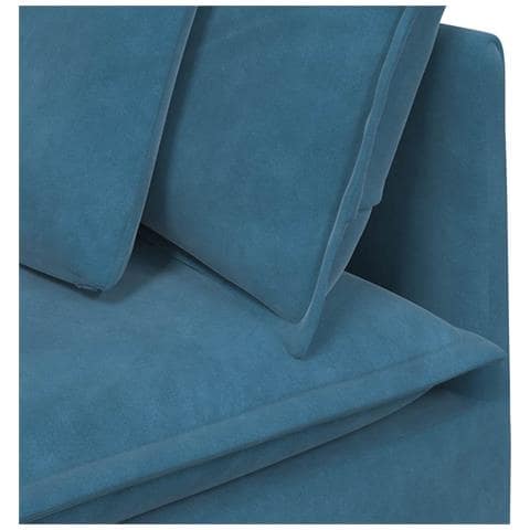 Divano Modulare con Poggiapiedi e Cuscini in Velluto Blu - Foto 9