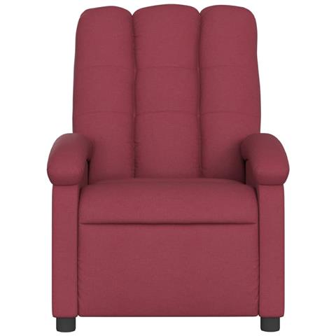 Poltrona Massaggiante Reclinabile Elettrica Rosso Vino Tessuto - Foto 9