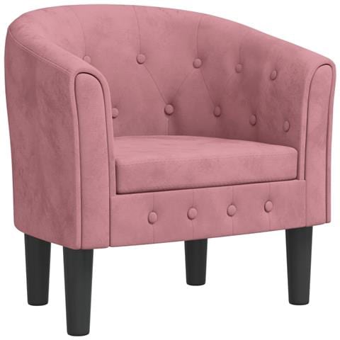 Poltrona Cabriolet Rosa in Velluto - Foto 1