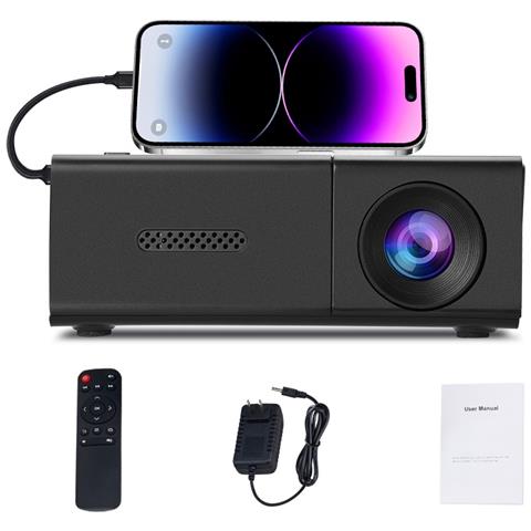 Mini Proiettore 3d Yg300s: Risoluzione 1080p, Hdmi, Usb, Portatile Black - Foto 2
