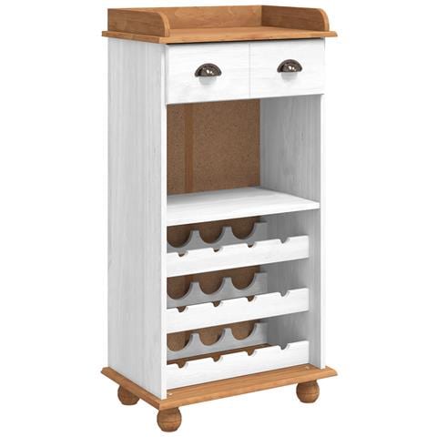 "Armadio da Vino ""ASKIM"" con 12 Portabottiglie in Legno Massello di Pino Bianco" - Foto 1