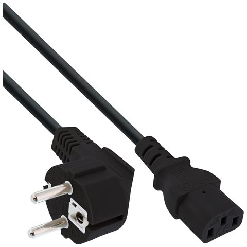 Cavo alimentazione, Spina Shucko CEE-7/7 90° a Presa IEC-320-C13, 0,3m - Foto 1