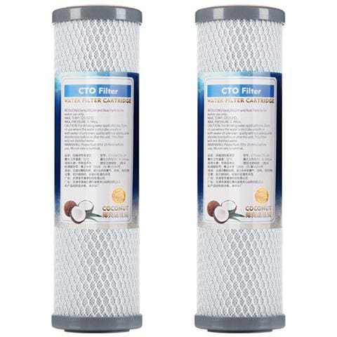Confezione Da 2 Cartucce Filtro Acqua A Carbone Compresso Da 10 Pollici - Compatibilità Universale - Foto 1