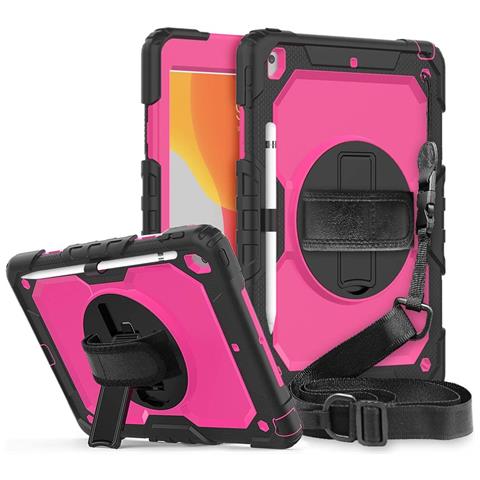 Custodia Per Ipad 9/8/7 10.2"" Con Supporto E Tracolla Rosa - Foto 1
