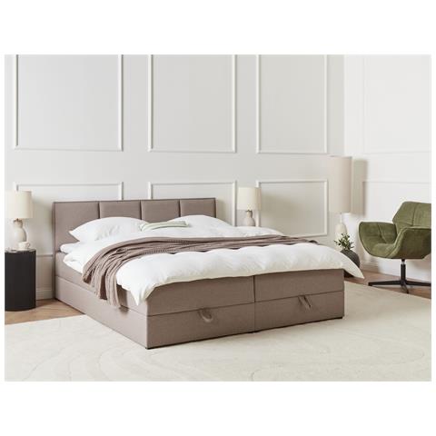 Divano Letto Con Contenitore Tessuto Baronet 180 X 200 Cm Tortora - Foto 1